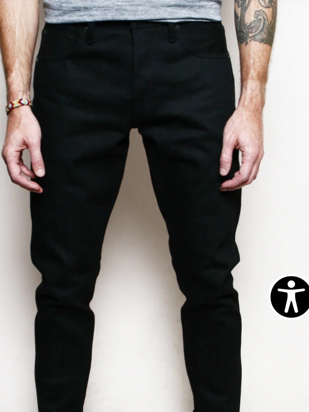 Rogue Territory Strong Taper Relaxed Top Block Black Jeans | Size 33